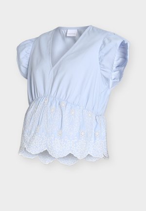 MAMALICIOUS, MLSIENNA TOP - Blouse - brunnera blue / brod. anglaise is snow white