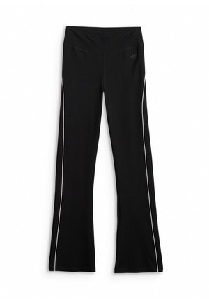 4F, 4F LEGGINSY Z ROZSZERZANYMI NOGAWKAMI DAMSKIE - CZARNE S - Pantalon classique - deep black