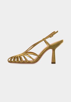 Loeffler Randall ALEXANDRA LATTICE SLINGBACK - High heeled sandals - gold-coloured