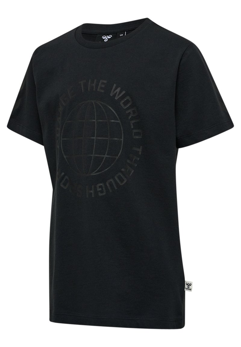 Kinder Sportbekleidung | Hummel HMLGLOBAL T-Shirt print black/black denim - CS35459 Kinder Sportbekleidung | Hummel HMLGLOBAL T-Shirt print black/black denim - CS35459