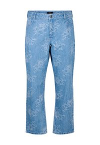 MIT BLUMENMUSTER - Džinsi ar taisnām starām - light blue denim