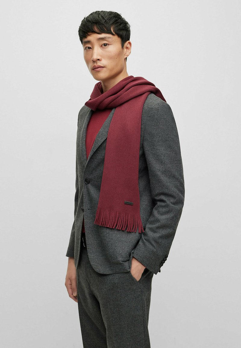 BOSS - ALBAS UNISEX - Sjal / Tørklæder - dark red two, Forstør