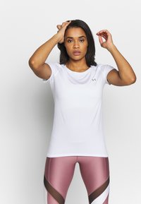 Under Armour HEATGEAR ARMOUR - Spordi T-särk - white/metallic silver