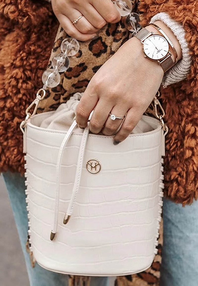 Nicole&Doris Sac à Main En Cuir Synthétique Avec Motif Losanges