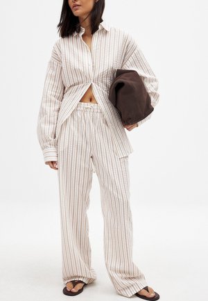 MID WAIST - Pantaloni - brown creme
