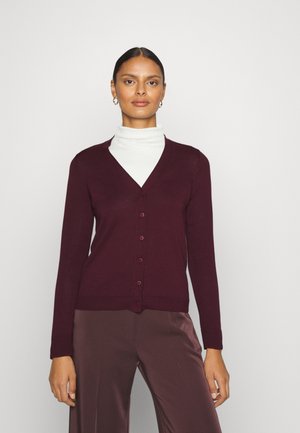 POSIE V-NECK CARDIGAN - Cardigan - aubergine red