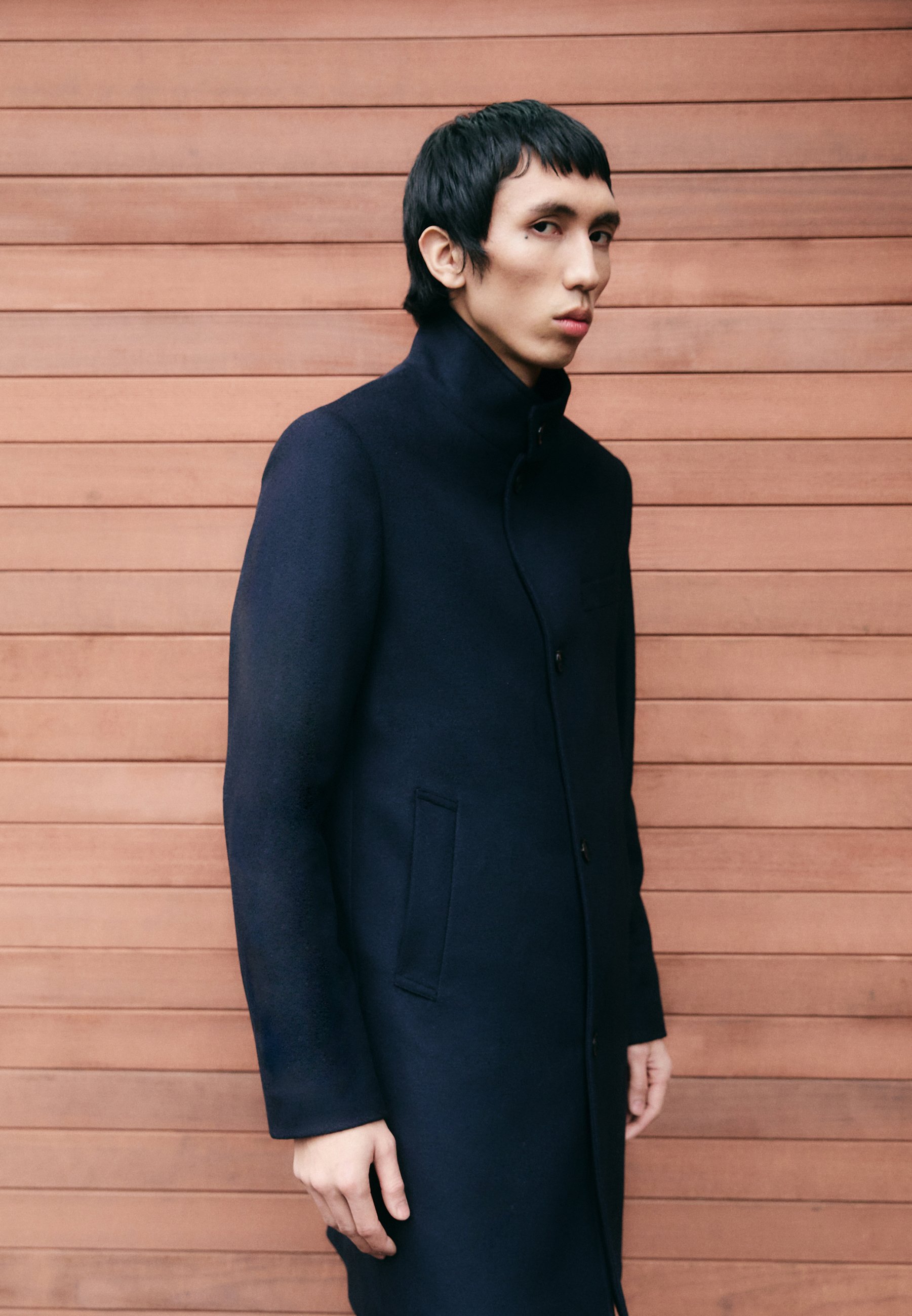 J.S.stead  W MELTON SINGLE COAT アウター J.LINDEBERG JESSE MELTON COAT - Short coat - navy/dark blue