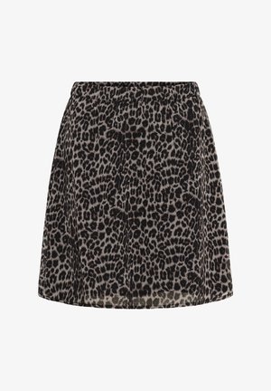 Cream, CRYUNA SHORT SKIRT - A-vonalú szoknya - natrual animal spots