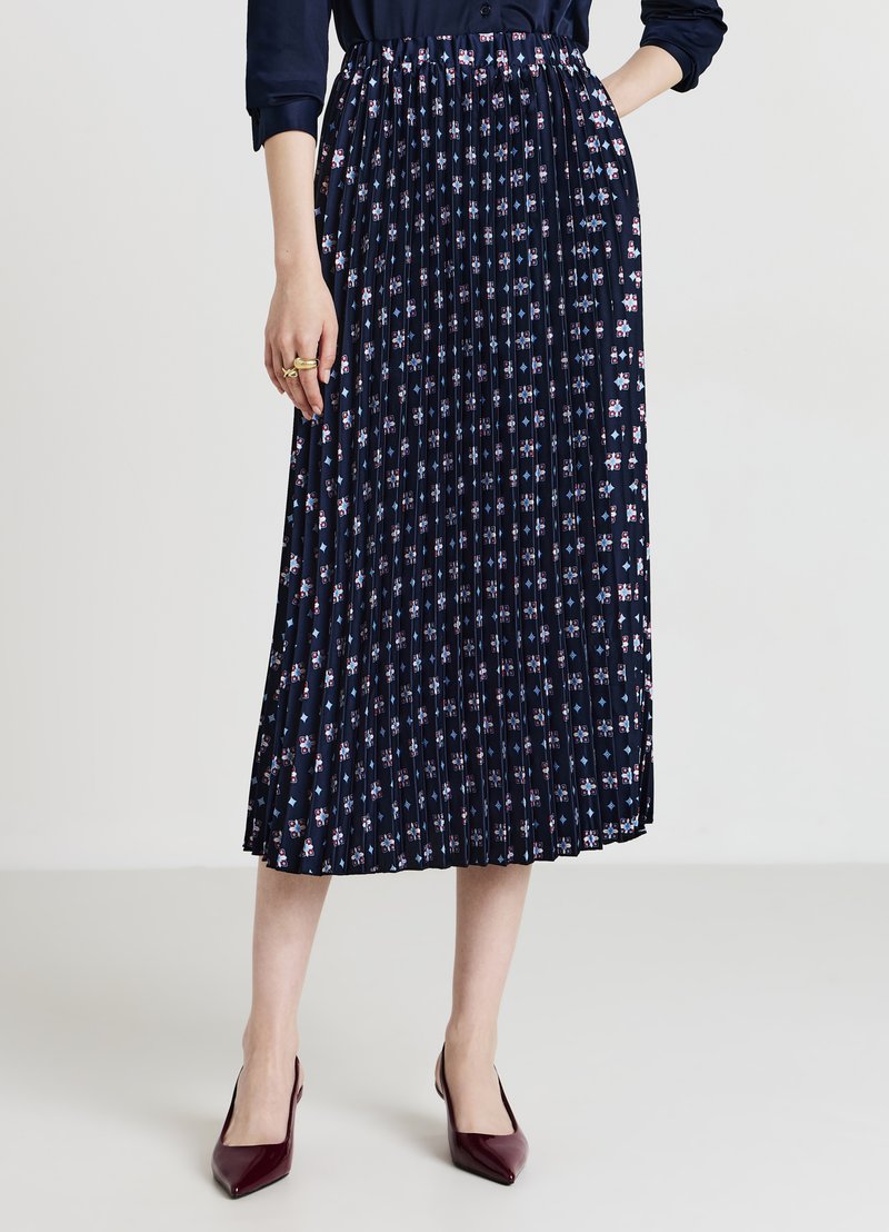 Calliope SIMIL FANTASIA GEOMETRICA - Gonna a campana - var blu notte
