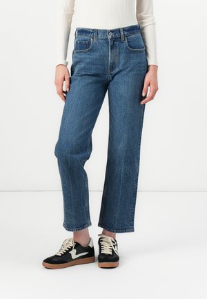 DARK CREASE VINTAGE STRAIGHT - Traperice ravnih nogavica - dark blue denim