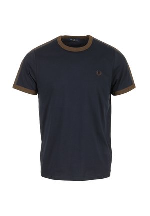 CONTRAST TAPE RINGER - T-shirt con stampa - navy burnt tobacco