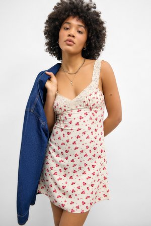 LUNA MINI SLIP DRESS - Kjole - white