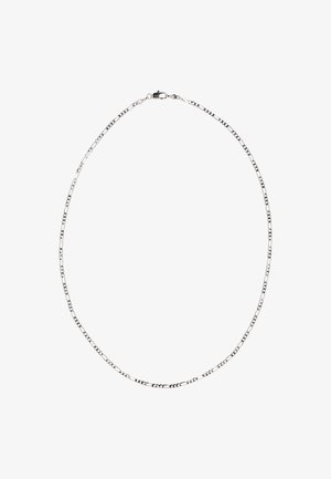 Stříbrný řetízek s náhrdelníkem, který má střídající se vzor podlouhlých a zaoblených článků, s uzávěrem. Hladký povrch s lesklým finišem.