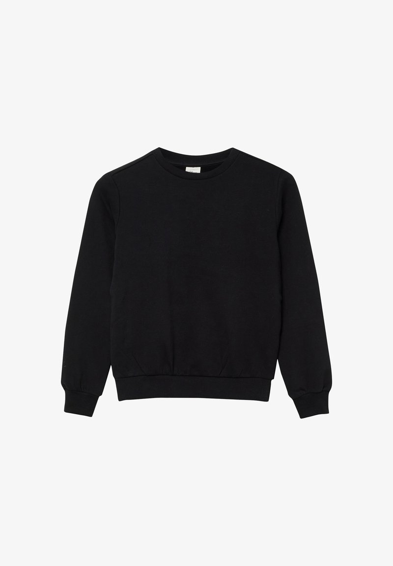 Musternoolise musta pika varrukaga särk, millel on soonikud varrukaotsades jaääres, esitatud valgel taustal.