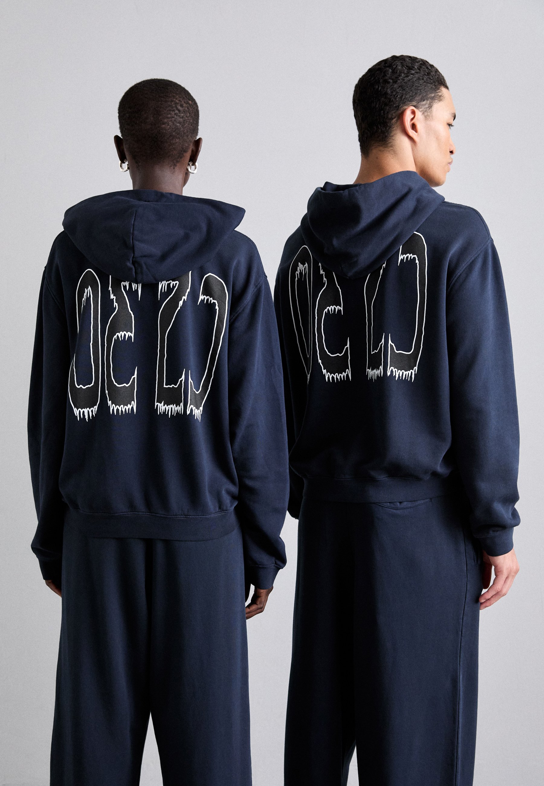 【032C】\"ROZSA VICTORIA\" HOODIE DARK BLUE RÓZSA VICTORIA