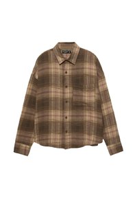 LONG SLEEVE CHECK - Košeľa - dark brown