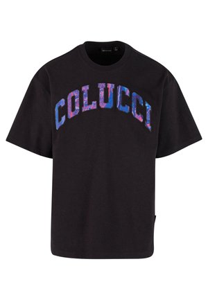 Colucci LOGO COLLEGE - Print T-shirt - black pink