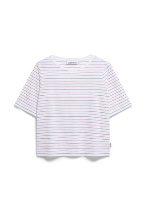 ARMEDANGELS FINIAA FRENCH RIVIERAA - Print T-shirt - white coral blush night sky