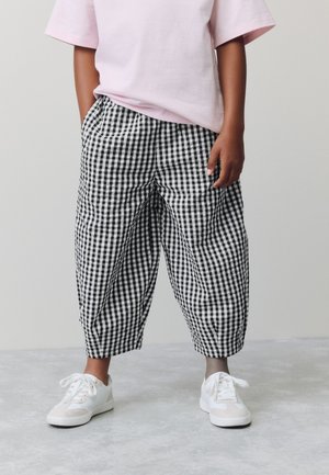 Next REGULAR FIT - PULL ON BARREL  - Trousers - black white gingham