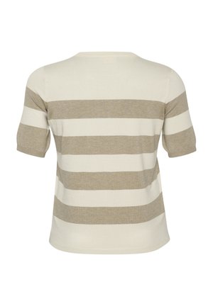 MALIA WIDE STRIPE  - Print T-shirt - chinchilla m turtle.boldstripe