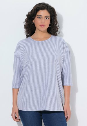 Ulla Popken PULLOVER, STREIFENSTRUKTUR, RUNDHALS, 3/4-ARM - Pullover - atlantic blue