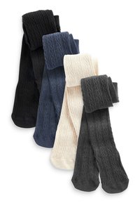 Next - RICH CABLE 4 PACK - Strumpfhose - black charcoal grey navy blue cream Thumbnail-Bild 1