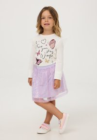 Terranova CON FARFALLE IN PAILLETTES REVERSIBILI - Maglietta a manica lunga - bianco lana