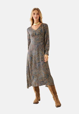 ESTAMPADO PLANTAS - Vestido informal - gris