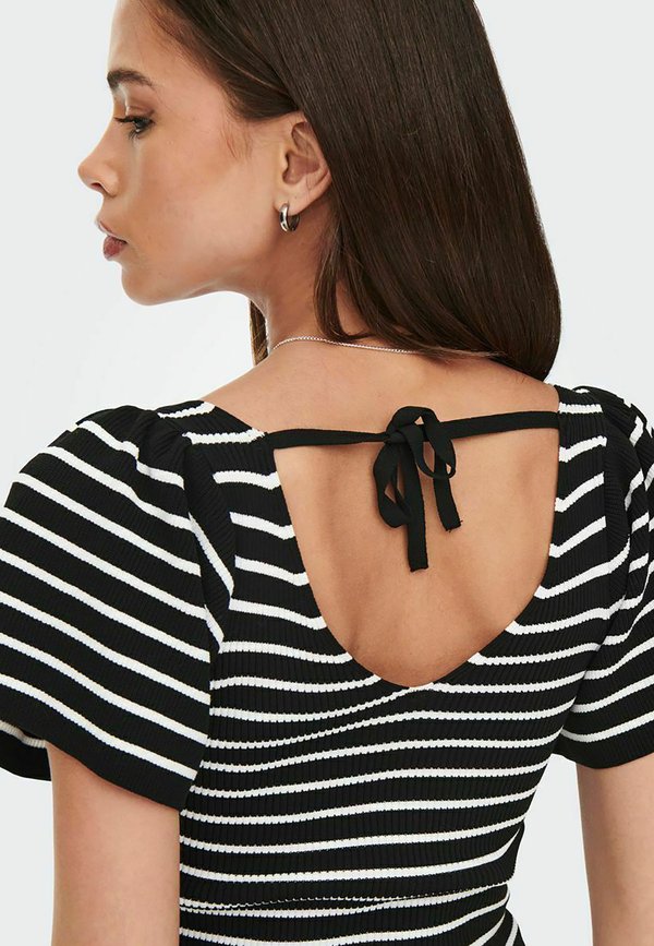 ONLLEELO STRIPE BACK V NECK - Print T-shirt2