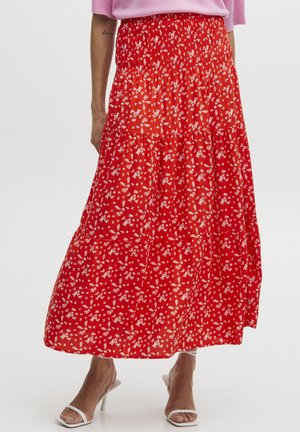 MMJOELLA LAYER  - Maxi skirt - fiery red mix