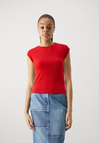 Even&Odd 2 PACK - Basic T-shirt - off-white/red