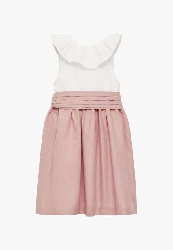 MET CONTRASTERENDE ROK - Day dress - wit