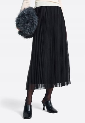 MIDI - A-line skirt - black