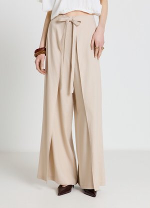 Calliope, PANTALONE LUNGO TINTA UNITA - Trousers - sabbia medio