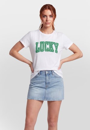 usha, T-shirt print - white