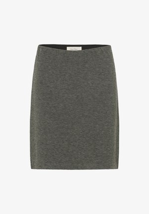 Fustă creion alb-negru cu un țesătură texturată, croi slim și siluetă dreaptă. Prezintă un talie ascunsă și fără elemente de prindere vizibile.