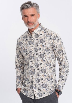 FLORAL PATTERN - Chemise - grey and beige