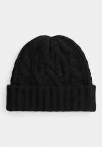 CABLE-KNIT WOOL-CASHMERE BEANIE UNISEX - Kootud müts - polo black
