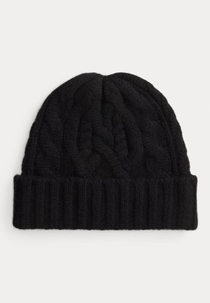 CABLE-KNIT WOOL-CASHMERE BEANIE UNISEX - Bonnet - polo black