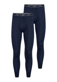 Marineblaue Thermoleggings mit einer weichen, gerippten Textur und einem elastischen Bund mit einem kontrastierenden Logo. Kommt im Doppelpack.