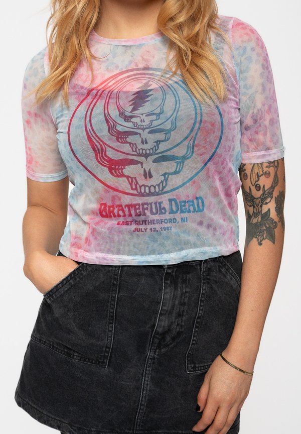GRATEFUL DEAD CONCENTRIC SKULLS CROP - Print T-shirt4