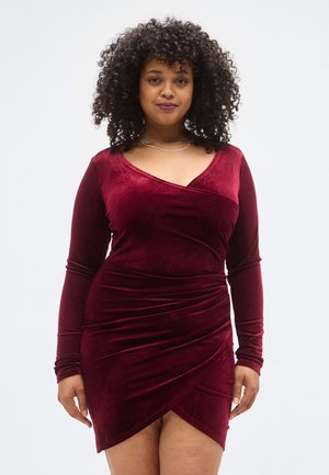 CARDAIZA WRAP DRAPE DRESS - Vestido de cocktail / Vestido de festa - burgundy