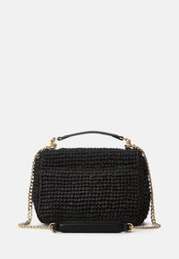 Lauren Ralph Lauren WOVEN STRAW MEDIUM SOPHEE BAG - Soma ar siksnu pāri ķermenim - black