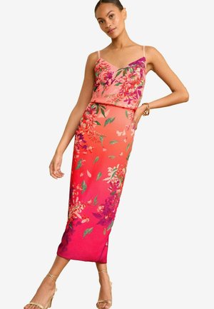 PRINTED CAMI MIDI DRESS - REGULAR FIT - Denné šaty - pink