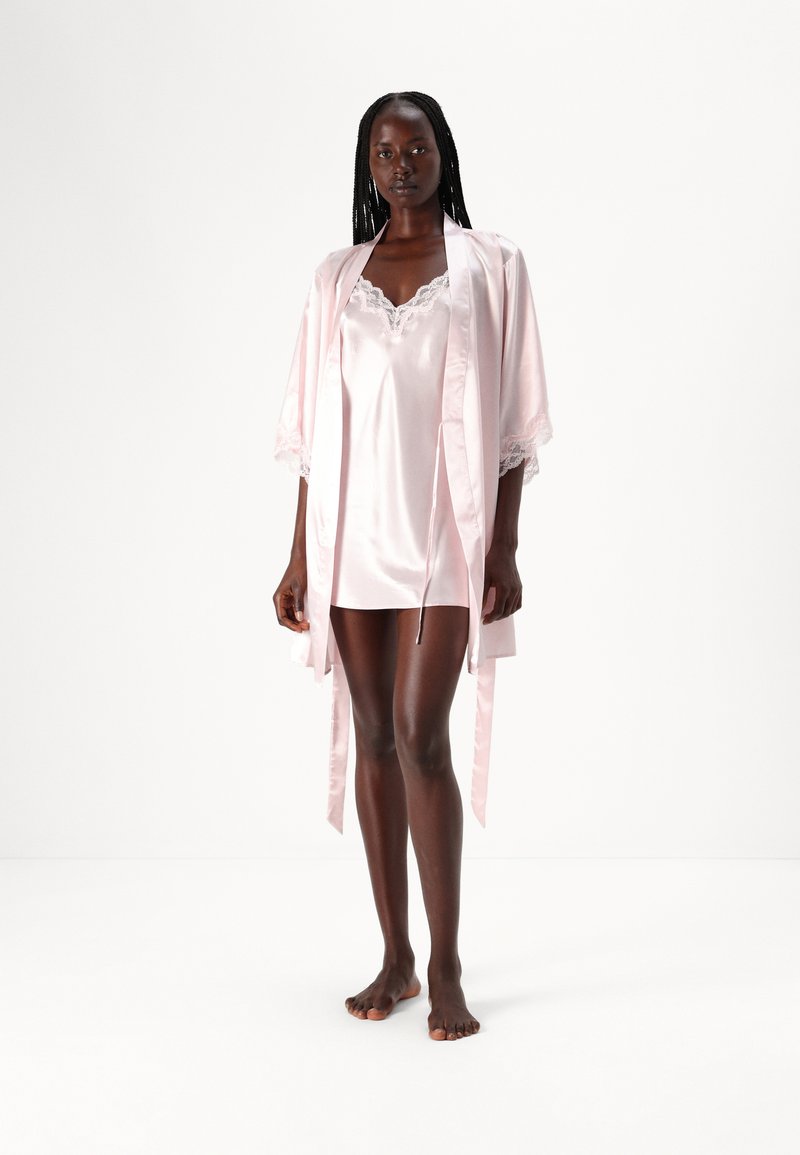 boux avenue dressing gown pink Fur Trim Boux Avenue Pink Dressing Gown Pink Satin Dressing Gowns Robes  Light Dressing Gowns Boux