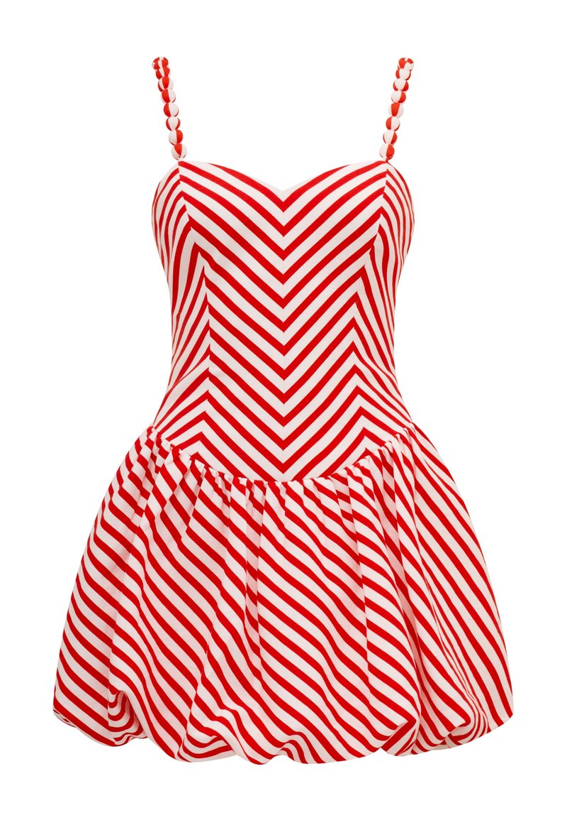 Forever New DULCIE BUBBLE SKIRT MINI DRESS - Cocktail dress / Party dress -  red/white/red - Zalando.co.uk