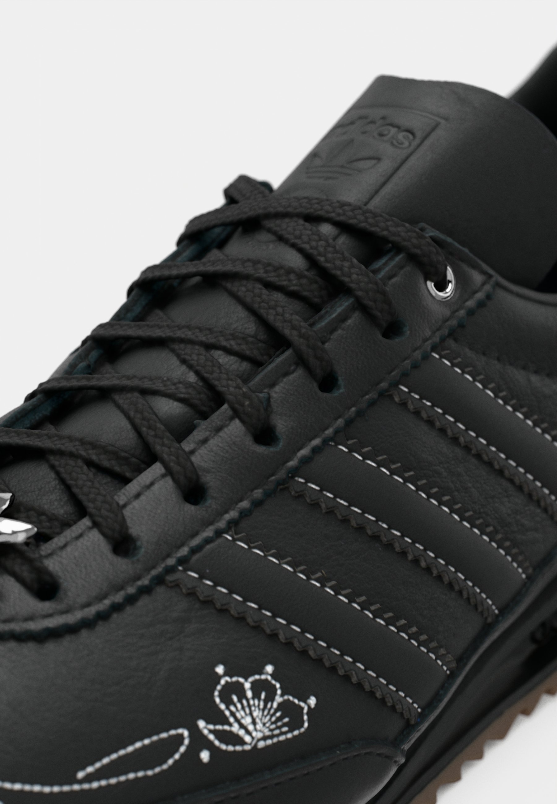 adidas black leather trainers womens