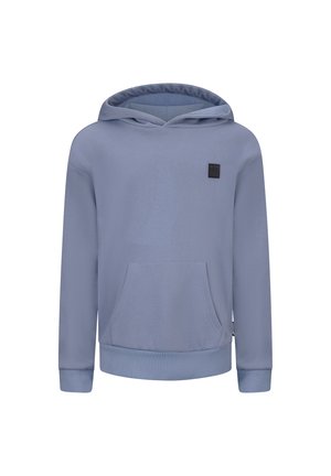Lichtblauwe hoodie gemaakt van een zachte katoenmix. Heeft een voorzak, capuchon met trekkoord, ribgebreide manchetten en zoom, met een klein logopatch.