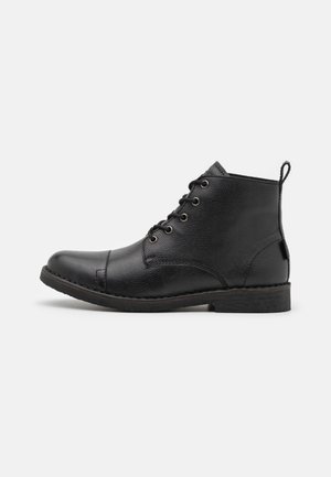 TRACK - Lace-up ankle boots - full black