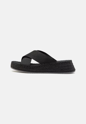 Calvin Klein Jeans SPORTY WEDGE - Ciabattine - triple black